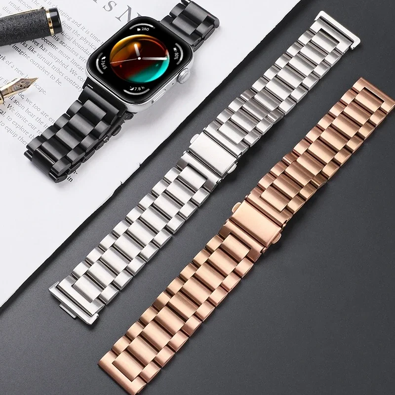 สายนาฬิกาสแตนเลสสำหรับ Huawei Watch Fit 4pro/3/2/1 สายหรูหรา สร้อยข้อมือโลหะสำหรับ Huawei Watch fit Classic สายเปลี่ยนทดแทน