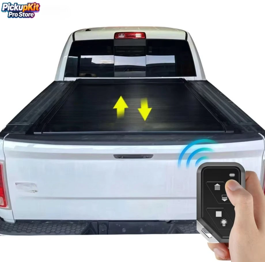 

Factory Direct Aluminum Hard Electric Retractable Tonneau Cover for Ram 1500 Wireless Remote Control Lockable No - Drill Install