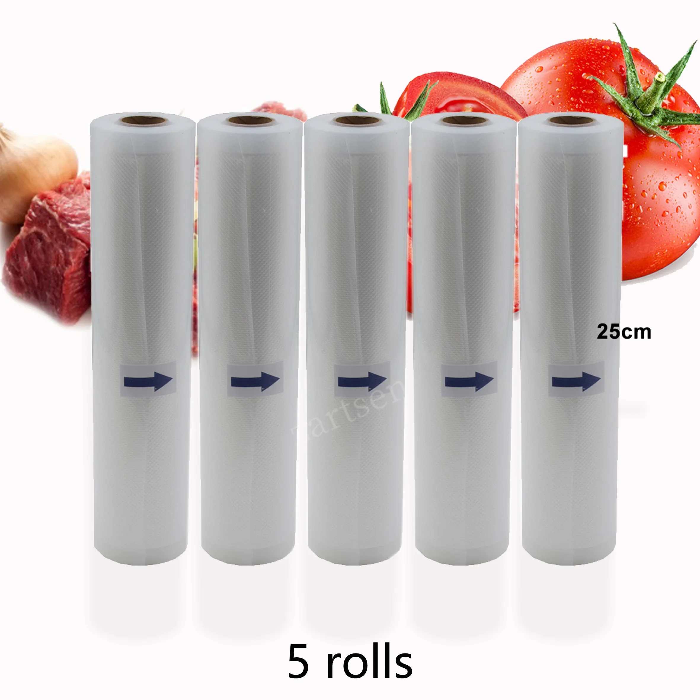 Sacchetti sottovuoto per alimenti sacchetti sigillanti per imballaggi senza BPA a lunga conservazione freschi per frutta di carne 5 rotoli/lotto 12 15 20 25 28cm * 500cm