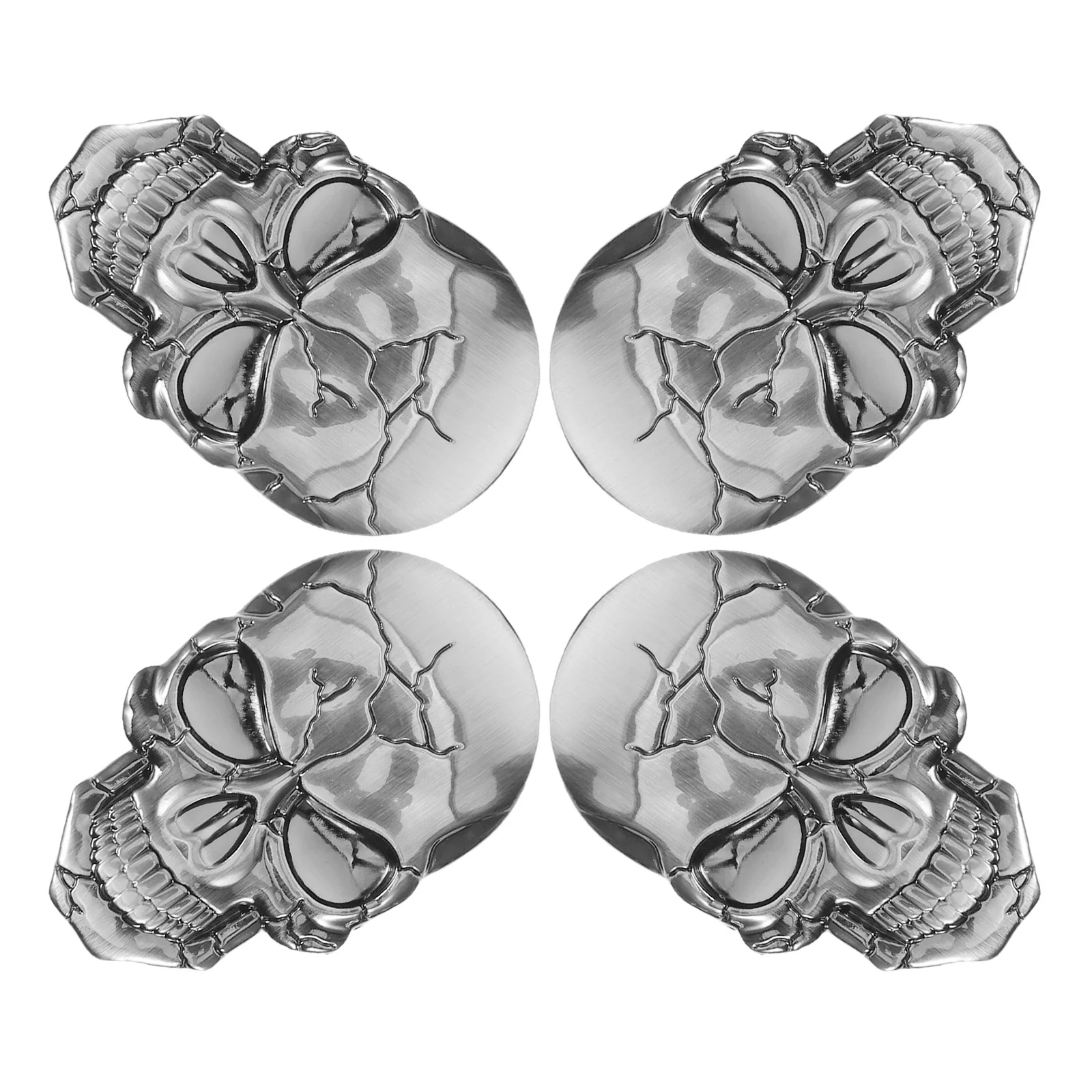 

4Pcs Automotive Car Decals Skull Head Metal Badge Scratch Resistant Vehicle Exterior Decorations Skull Car Stickers