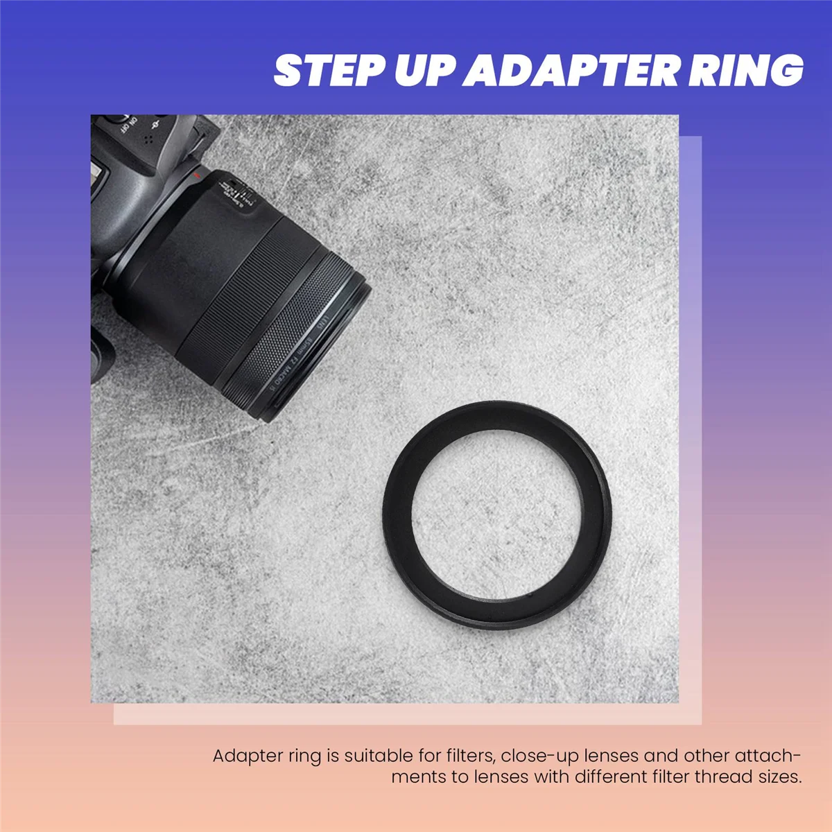 O adaptador do filtro do metal para a câmera, substituição, aumenta o anel, 40.5mm-49mm