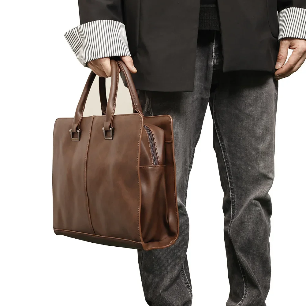 Valigetta direzionale da uomo Borsa a tracolla con scomparto antifurto per laptop, ufficio professionale