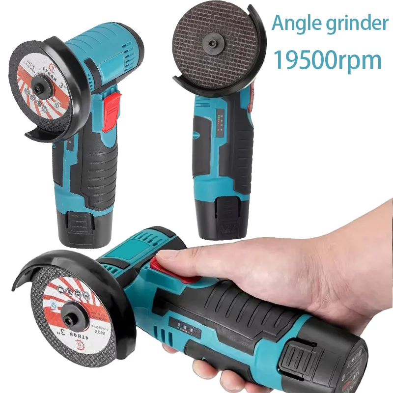 Мини-угловая шлифовальная машина, кусторез, 12 В, аккумуляторная маленькая полировальная машина для резки, портативная полировальная пила, домашний электроинструмент «сделай сам»