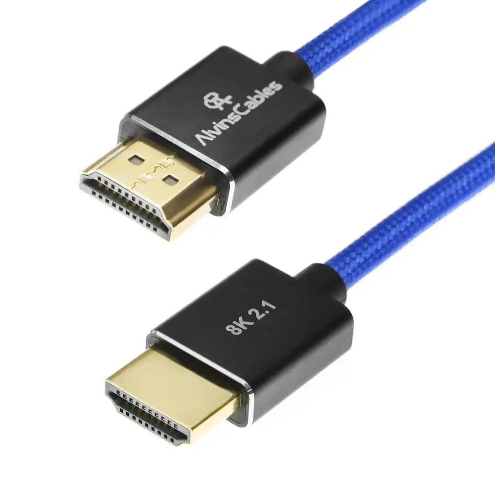 

Alvin's Cables 8K 2.1 HDMI to HDMI Cable 8K@60Hz 4K@120Hz High-Speed for Atomos,for Canon C300 C500,Braided Coiled Cable Blue