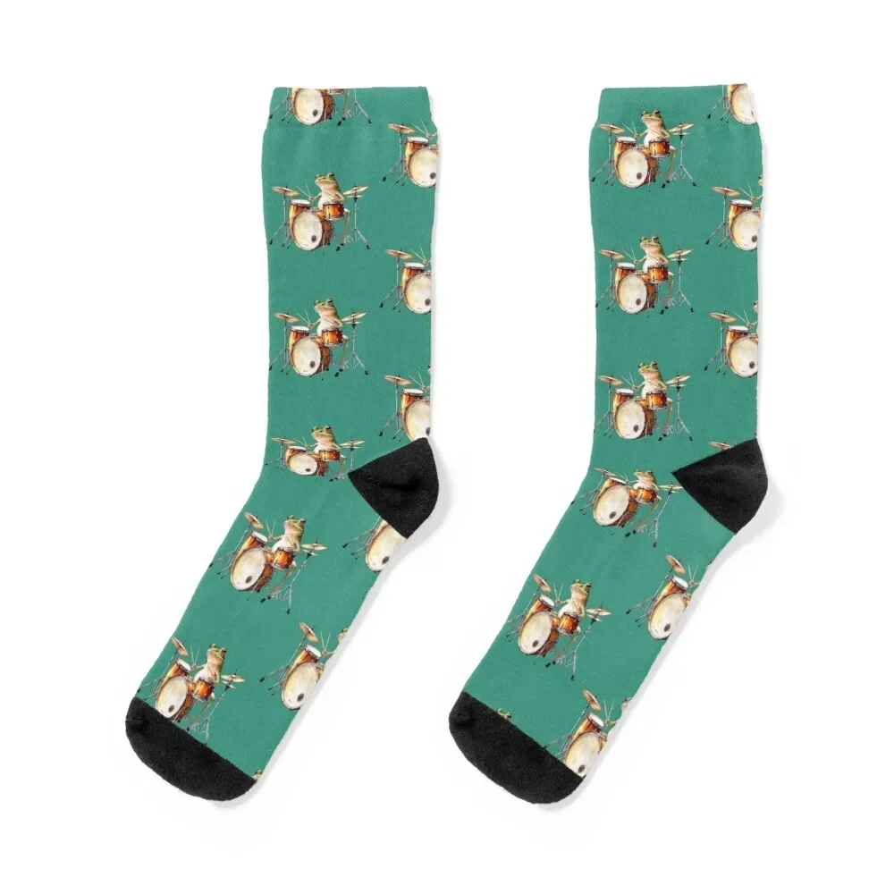 

Frog Playing The Drums Socks cycling hockey cartoon Socks Women Men's
