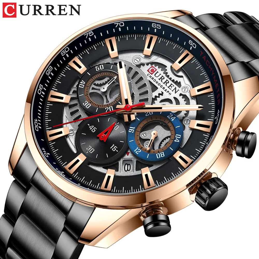 CURREN 8391 Men's Watch Quartz Steel Strip Clock Calendar Sports and Leisure Fashion Wristwatch for Male