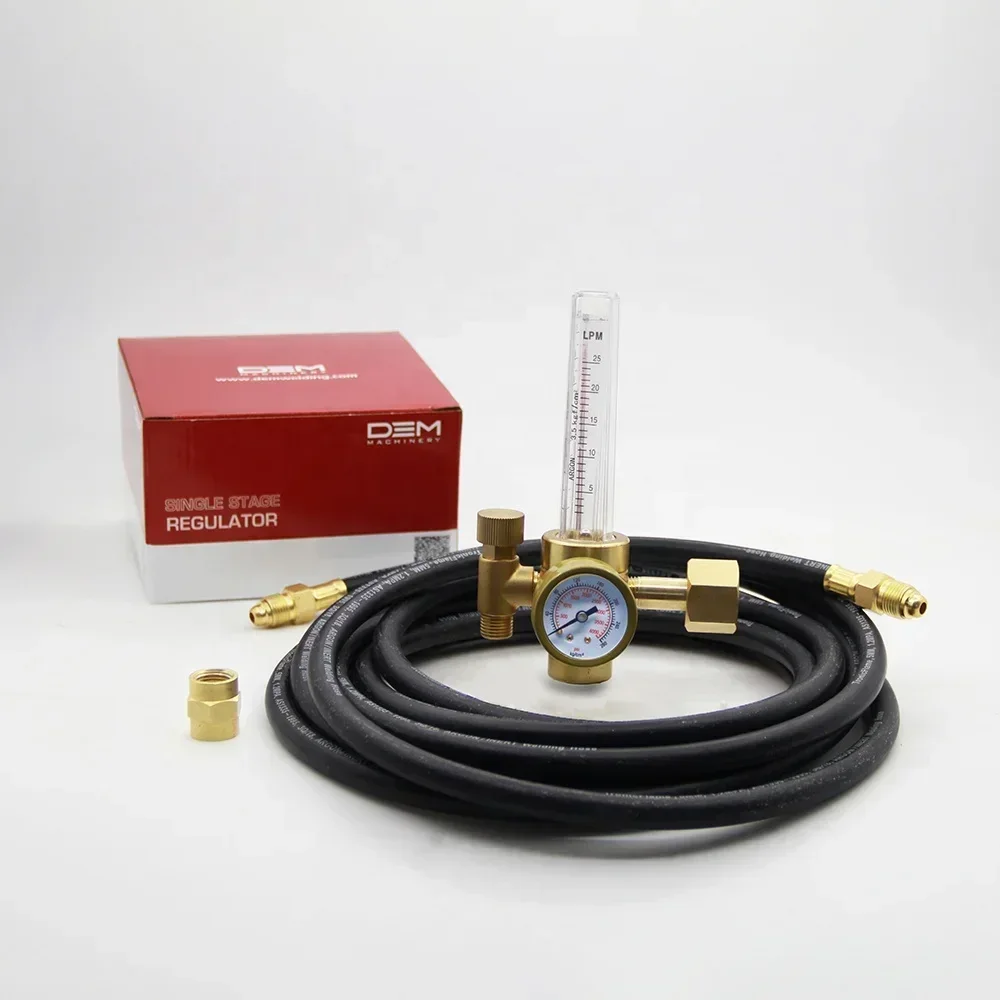 Regulator DEM WR1300 Industrial CGA320/580 Full brass Co2 /Argon Gas Flowmeter Welding Regulators with hose