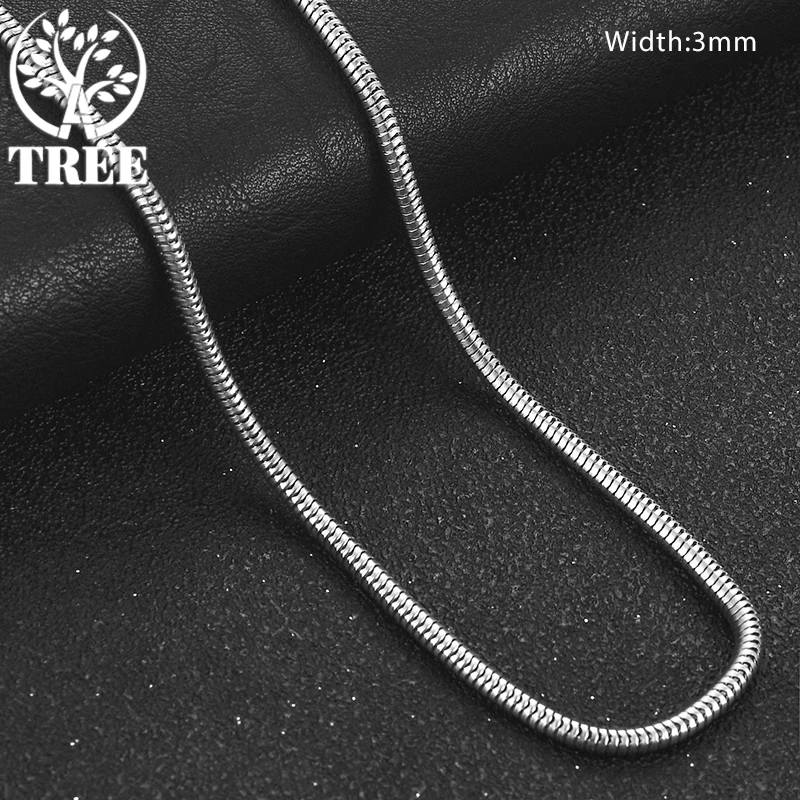 Fashion New 1/2/3mm Necklace 925 Sterling Silver High Quality Round Snake Chain Jewelry Classics Accessory for Men Women Wedding