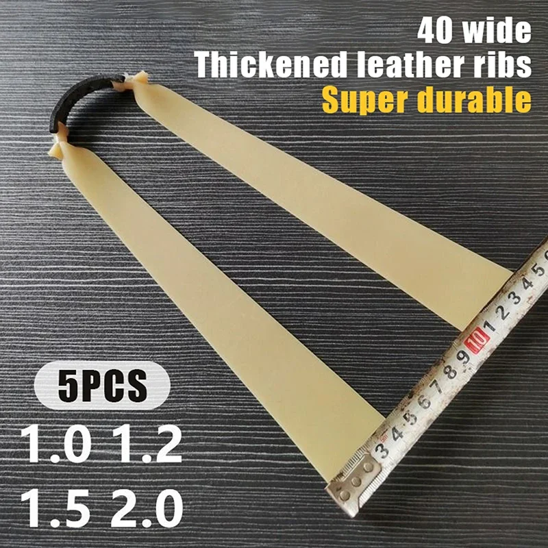 5Pcs Slingshot Hunting Powerful Flat Rubber Band 1.0/1.2/1.5/2.0MM High Elasticity Outdoor Catapult Shooting Accessories