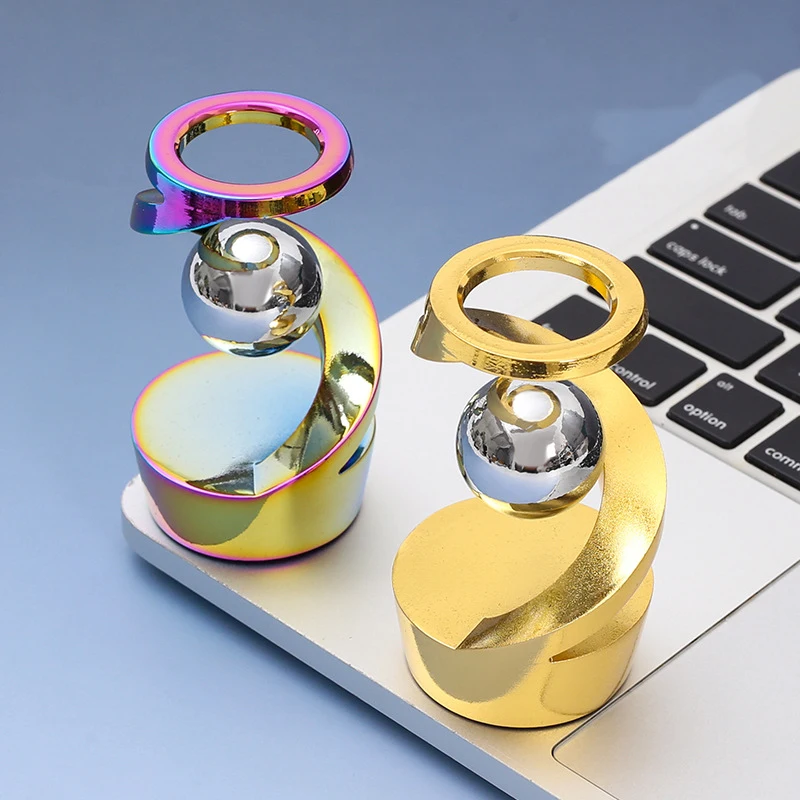 جيروسكوب دوار معدني معلق مع تأثير بصري أداة تركيز لتخفيف التوتر للبالغين والأطفال لعبة جيروسكوب تململ سبينر #3