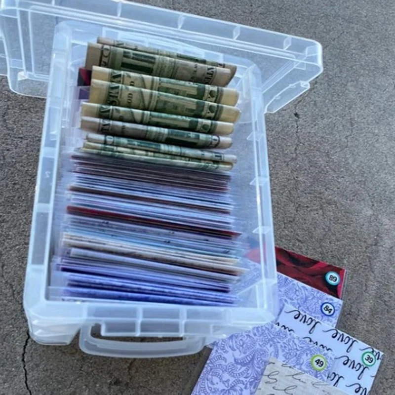 100 busta Challenge Box Set modo facile e divertente per risparmiare 10,000, 100 buste salvadanaio riutilizzabile durevole