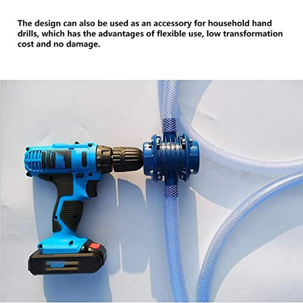 Keenso Modern and Reliable Blue Hand Drill Pump, J137 Mini Electric Water Transfer Pump for Home Garden, Plastics