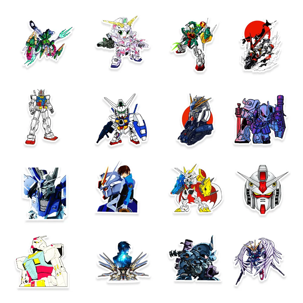 10/30/50pcs Cool GUNDAM Anime Stickers Cartoon Graffiti Decals DIY Motorcycle Travel Luggage Car Waterproof Sticker Kid Toy Gift