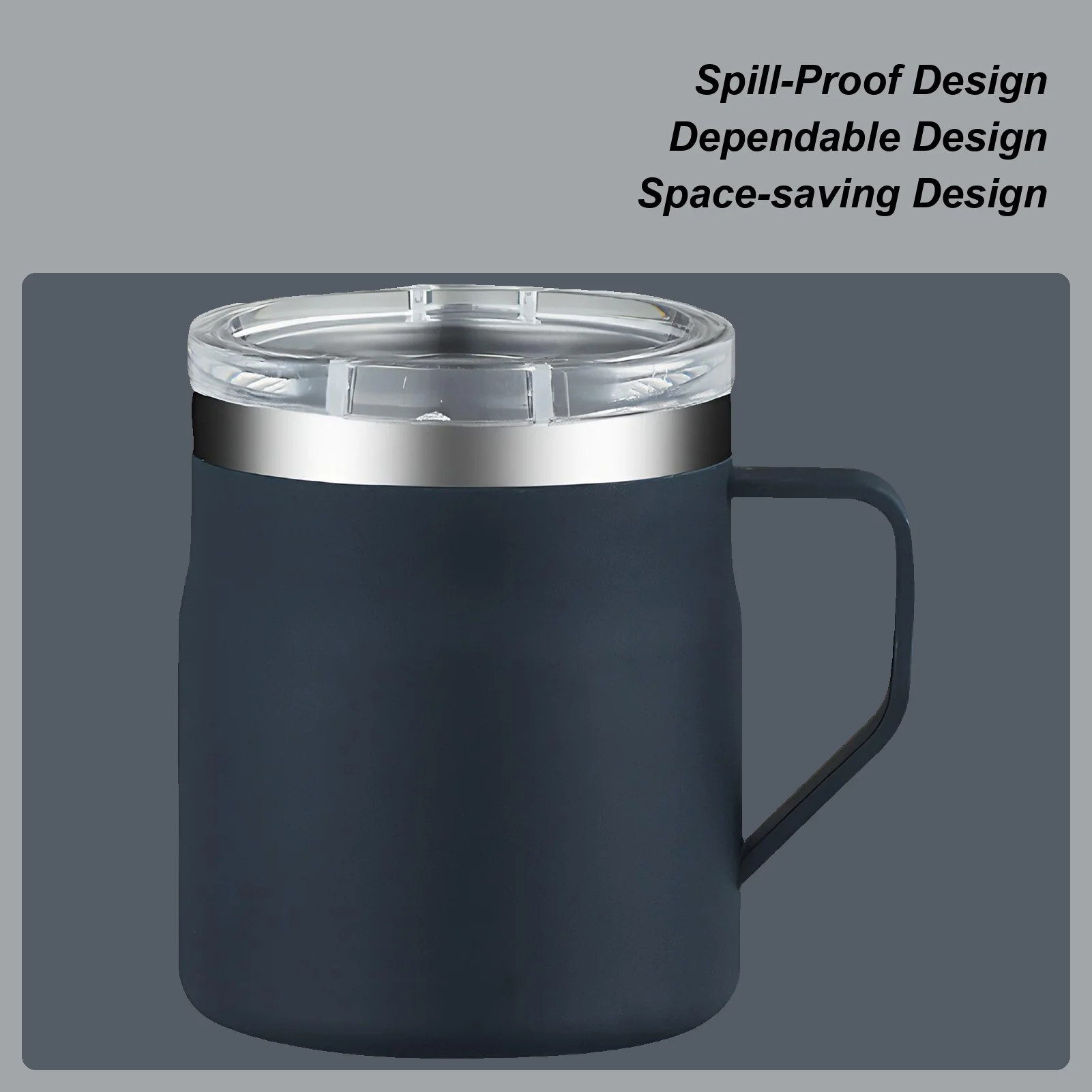 

Stainless Steel Mug 450ml Beverage Container Portable Water Mugs For Office Students Drivers Gym Daily Commute Camping Hiking