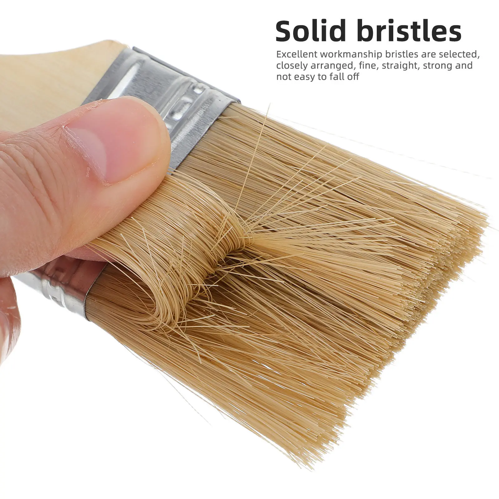 10pcs Wooden Handle Painting Brush Oil Painting Brush Multipurpose Wooden Handle Brush For Furniture Painting/Barbecue/cleaning