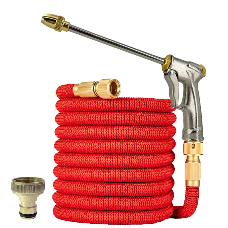 

Новый садовый шланг, расширяемый волшебный шланг высокого давления для мойки автомобилей с набором распылителей, инструмент для полива на открытом воздухе, 25-125 футов
