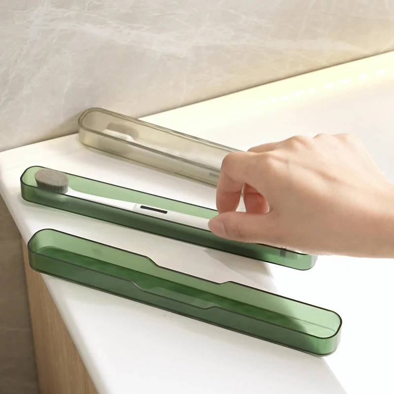 Portable Travel Toothbrush Organizer ABS Dust-proof Toothbrush Box Outdoor Camping Home Bathroom Toothbrush Storage Case