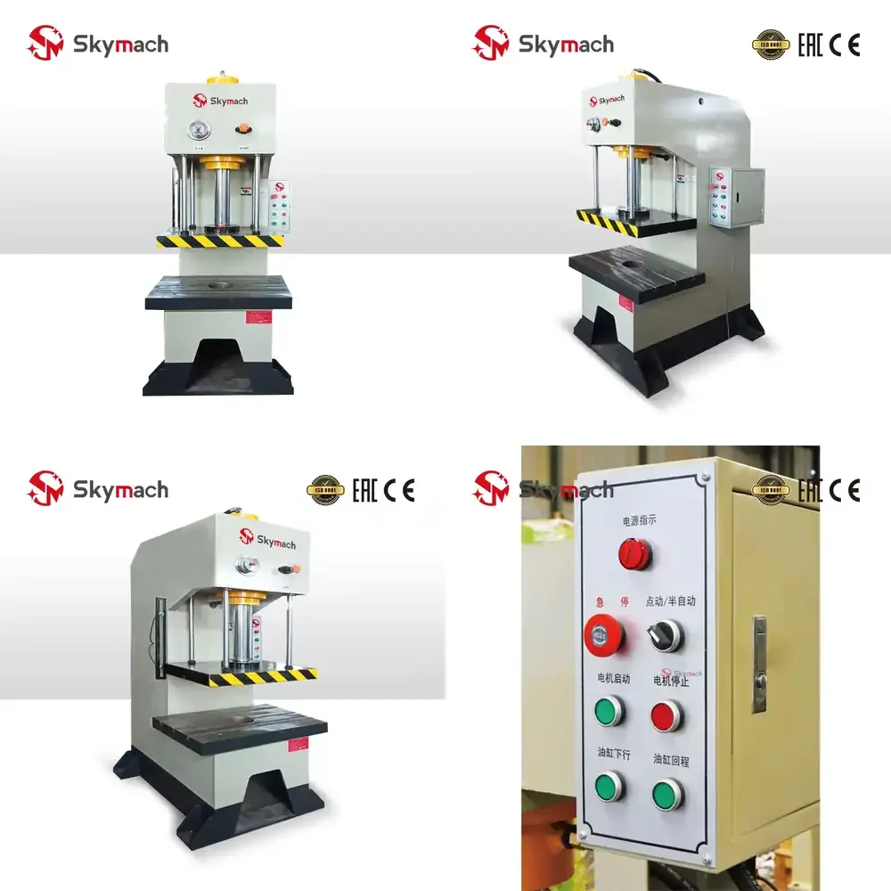 Y41 Single Arm Hydraulic Press with C-Type Open Frame PLC Control System Motor Pump Bearing for General Pressing