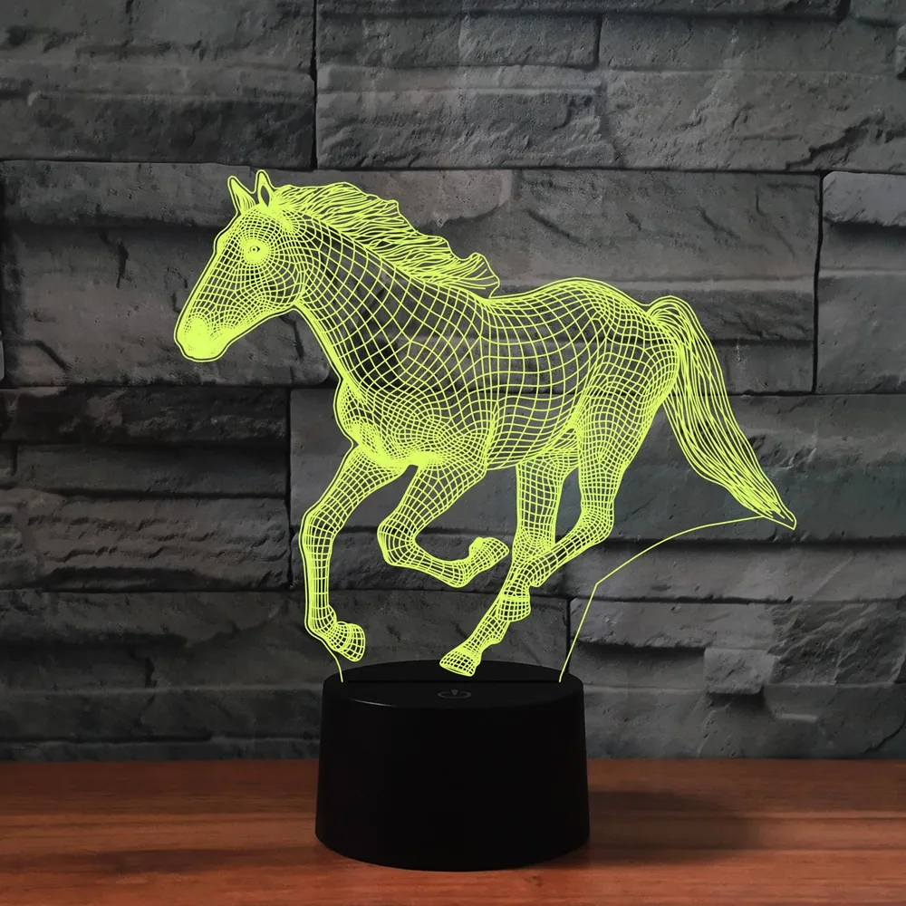 

Nighdn Horse Night Light Illusion Lamp for Kids 7 Color LED Nightlight Bedroom Decoration Birthday Christmas Gift for Girls Boys