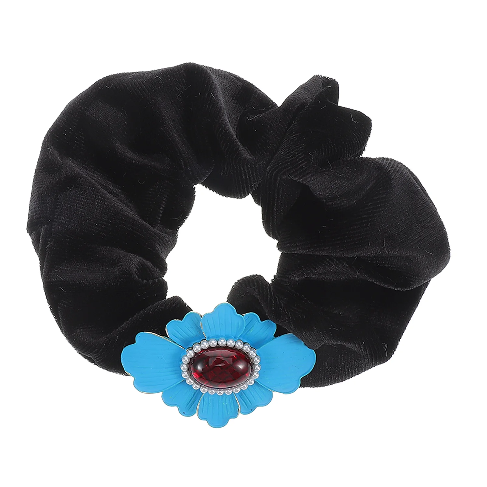 

Large Elastic Blue Flower Hair Tie for Women Daily Wear Special Occasions Holiday Decorative Accessory Hair Tie Flower