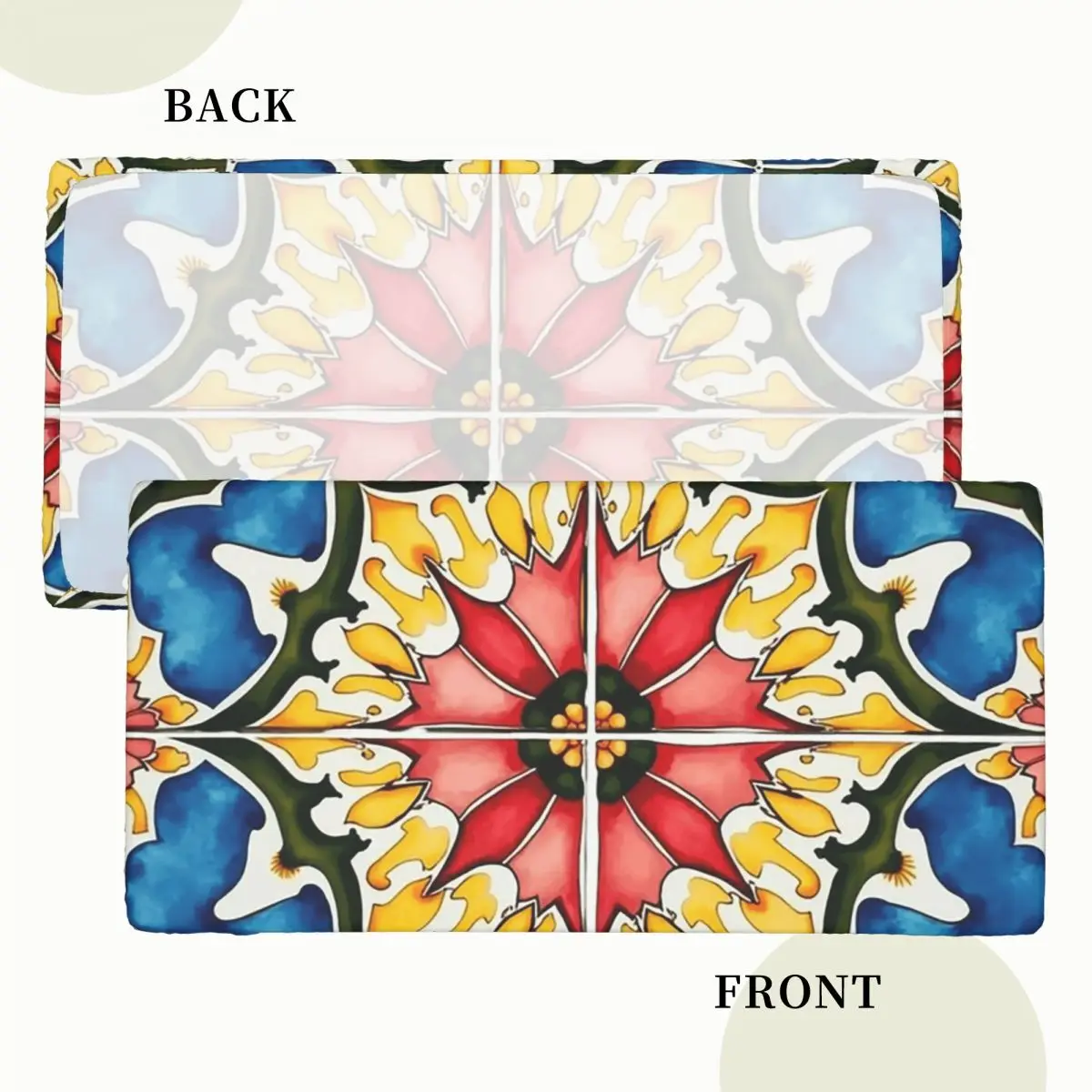 Mediterranean,colorful,vibrant,mosaic Tiles Art Customized Rectangular Tablecloth Waterproof Table Cover for Dining Table Cloth