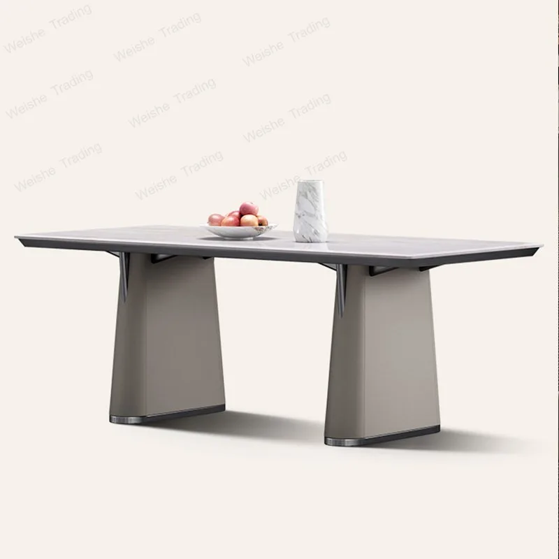 

Light luxury dining table Household rectangular dining table Italian minimalist, high-end natural marble restaurant