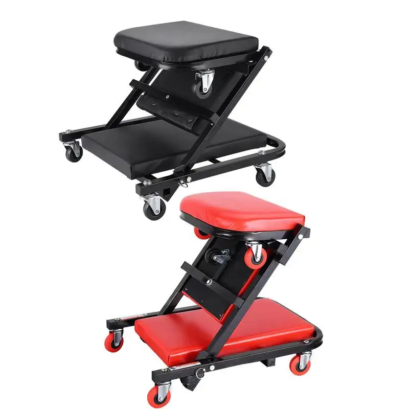 

Folding Car Repair Stool Auto Maintenance Work Bench Chair Bed Auto Workshop Bench Wheels Roller With Folding for Garage Work