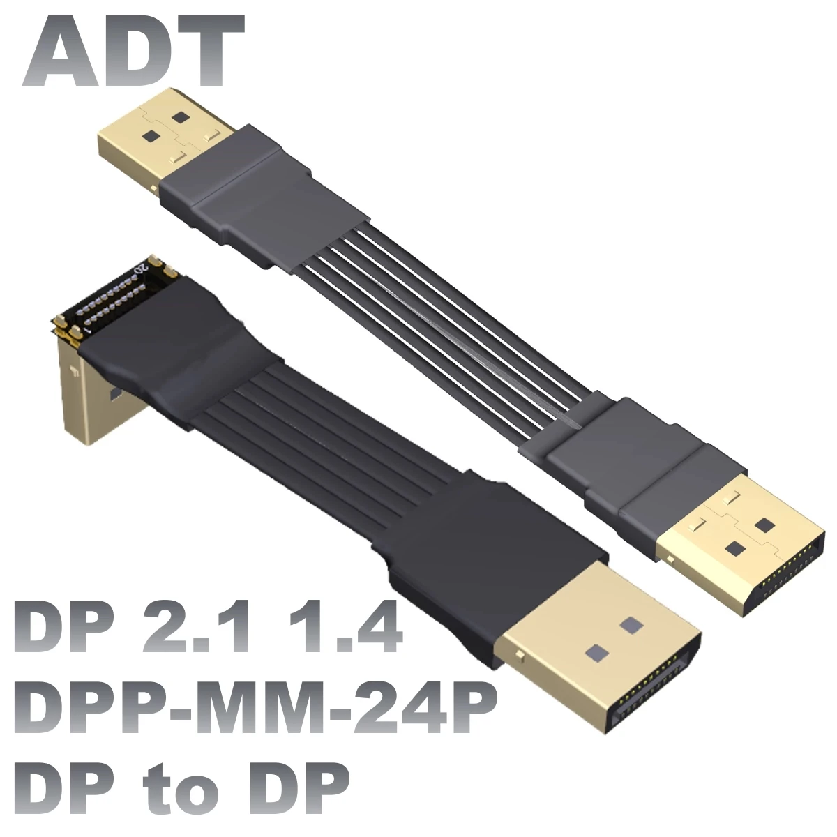 DP 1.4/2.1 Shielded DP Flat Cable HDR/DSC 165Hz 240Hz Display Port Adapter GPU Video PC Laptop TV DP2.1 Displayport Ribbon Cable