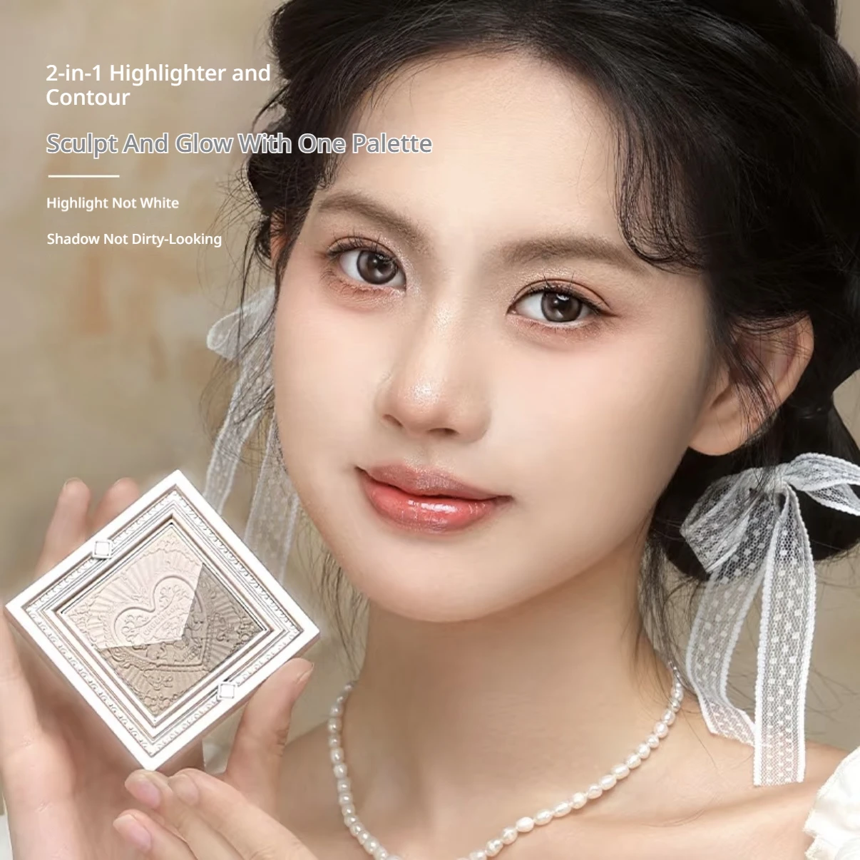 CHEERFLOR Matte 3 Shades Contour Palette Highlight Palette Waterproof Matte Blendable Facial Sculpt Powder Long Lasting Makeup
