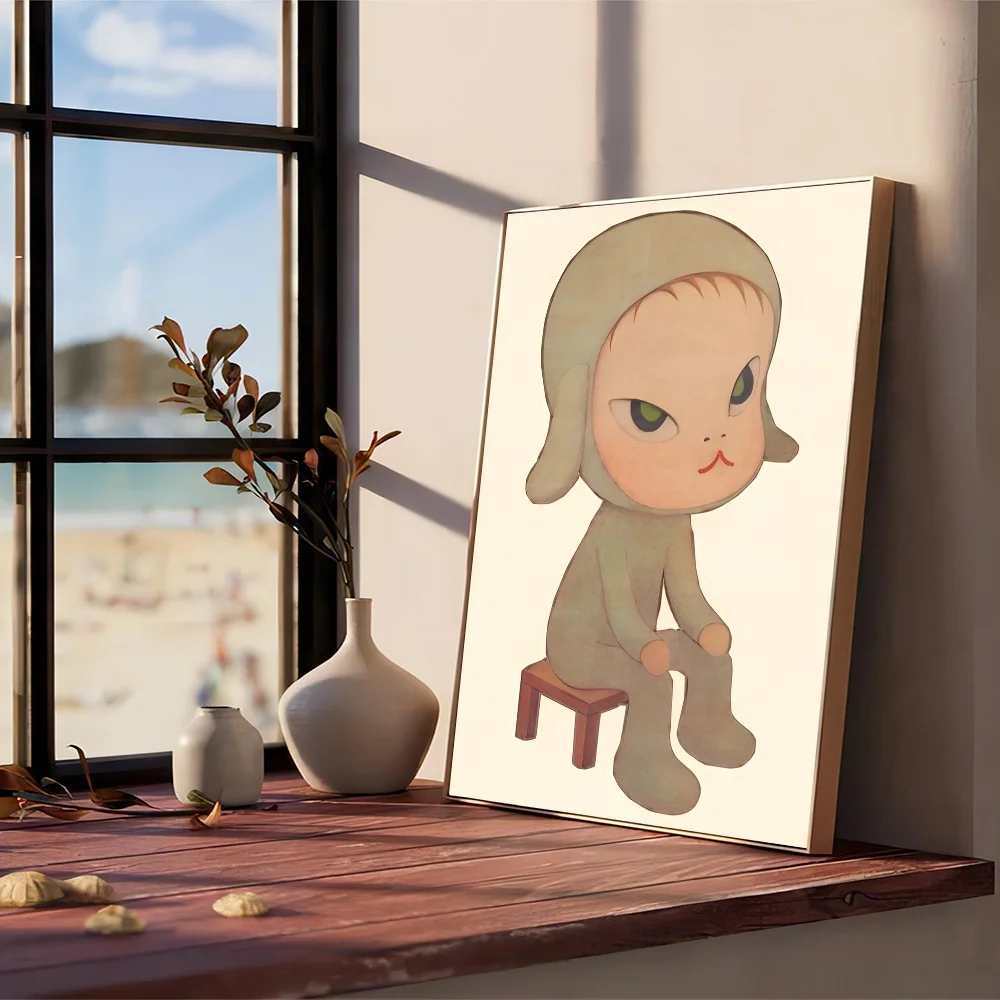 Yoshitomo Nara Art Cartoon Poster Movie Sticky Posters Retro Kraft Paper Sticker DIY Room Bar Cafe Aesthetic Art Wall Painting