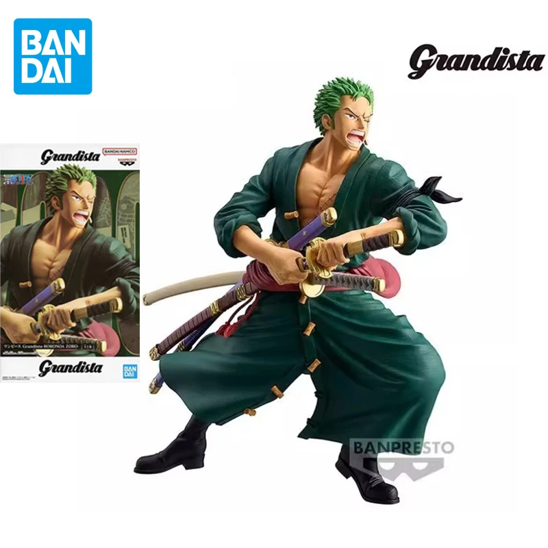 

BANDAI Original One Piece Grandista Roronoa Zoro Anime Action Figures Toys For Boys Girls Kids Gift Collectible Model