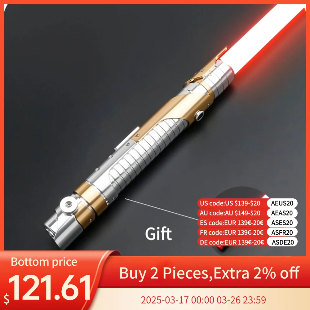 TXQSABER Sailors Buy 1 Get 1 Free Sword COMBAT JEDI TOYS Smooth Swing Metal Lightsaber Force GLOW Light Skywalke Gift Laser