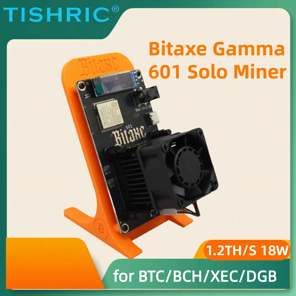 TISHRIC 2025 أحدث جهاز تعدين Bitaxe Gamma 601 1.2Th/s 18W BM1370 Asic Antminer S21pro رقاقة مع مروحة صامتة وقوة تعدين BTC