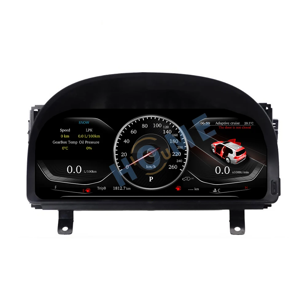 Digital Dashboard Panel LCD Display Speedometer Vehicle Speed Display Table for  Alphard 2008-2018 12.3 Inches Linux