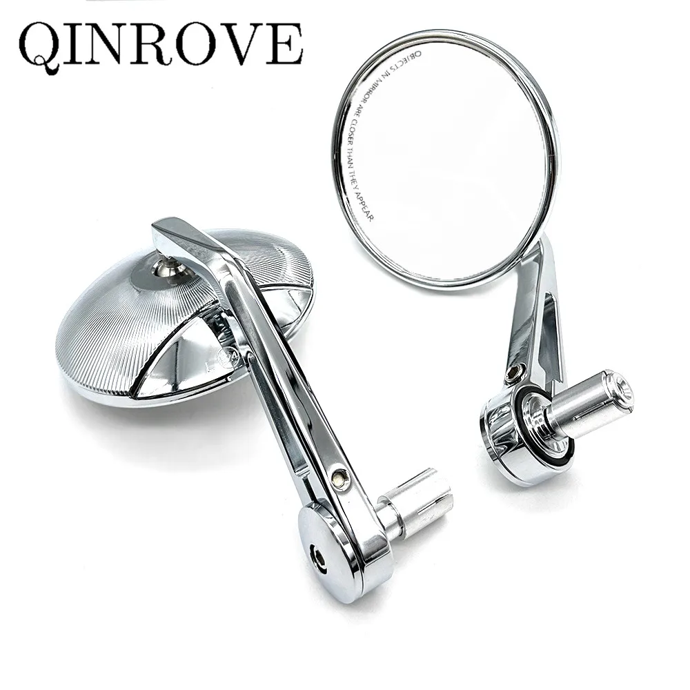 7/8'' 22MM Motorcycle Handlebar End Mirror Retro Round Side Convex Mirror for Honda CB650R CBR650 PCX Suzuki GSX1400 600 Bandit