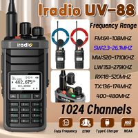Iradio UV-88 Walkie Talkie Multi Band Ham Radio HF CB SSB AM Type-C Charging LSB CW LW MW SW 1024 Channels