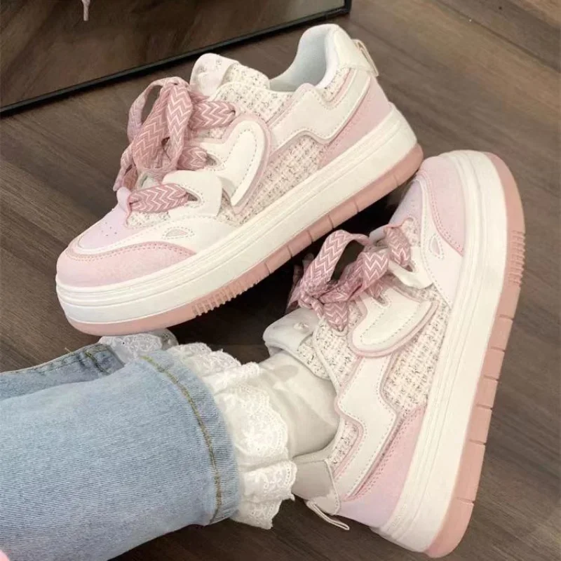 Pink Platform Sneakers Kawaii Women\'s Sports Shoes Casual Vintage Cute Vulcanize Harajuku Tennis Female Flats Lolita