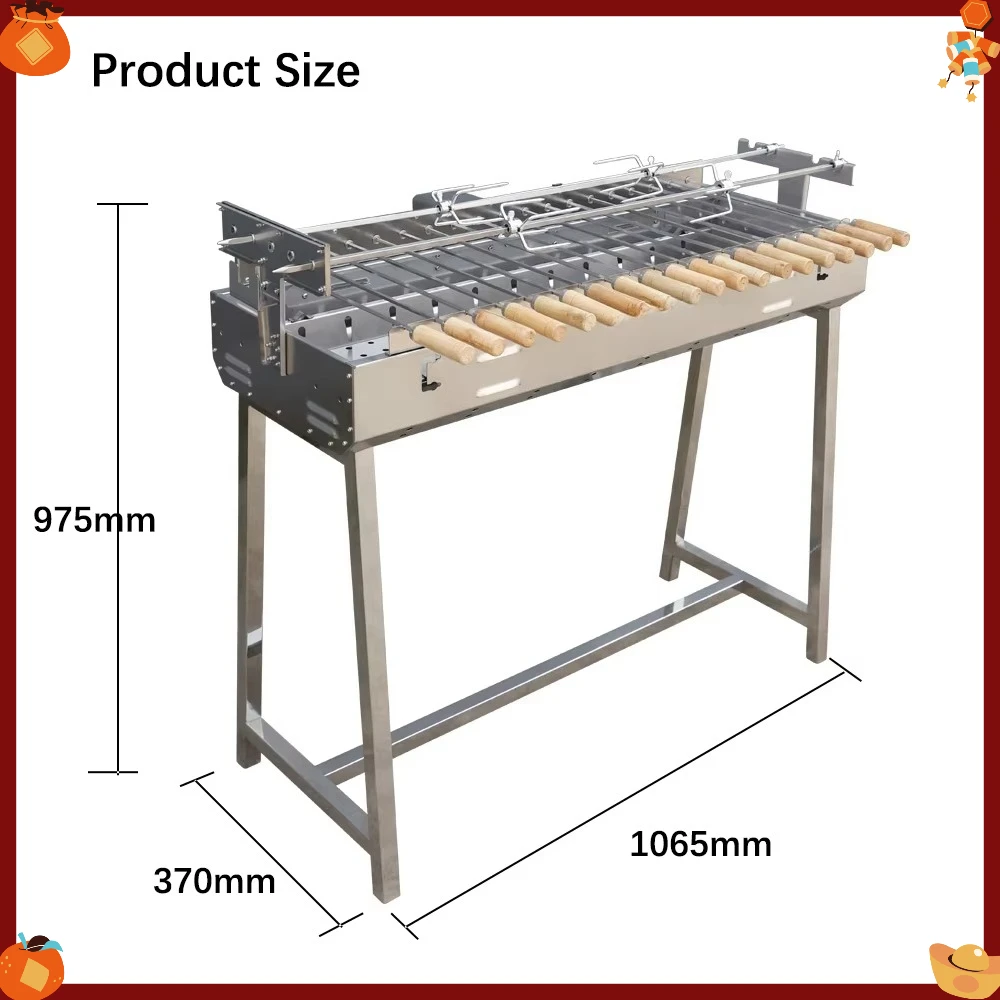 

High Cyprus Charcoal BBQ Grill Greek Cypriot Rotisserie Portable Stainless Steel Automatic Trolley Premium for Food Use