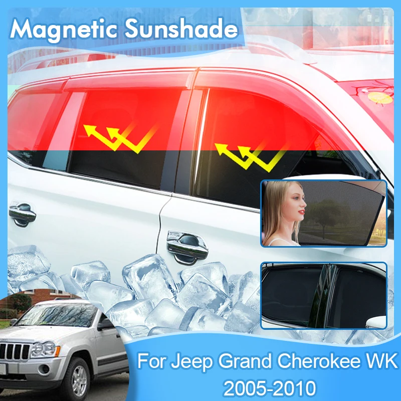 

Magnetic Sunshade For Jeep Grand Cherokee WK 2005 2006 2007 2008 2009 2010 UV Protection Sunshade Visor Privacy Car Accessories
