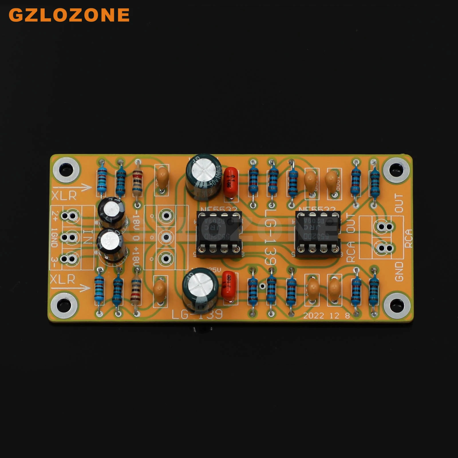 

LG-139 JRC5532 Balanced XLR To Single Ended RCA Output Double OP Amp Circuit DIY Kit/Finished Board Ultra Low Distortion