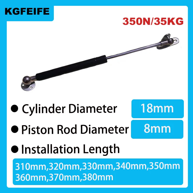 1PC 310mm-380mm 35kg/350N Furniture Strut Bar Car Universal Gas Spring Lift Support Hydraulic Hinge Kitchen Cupboar Hardware