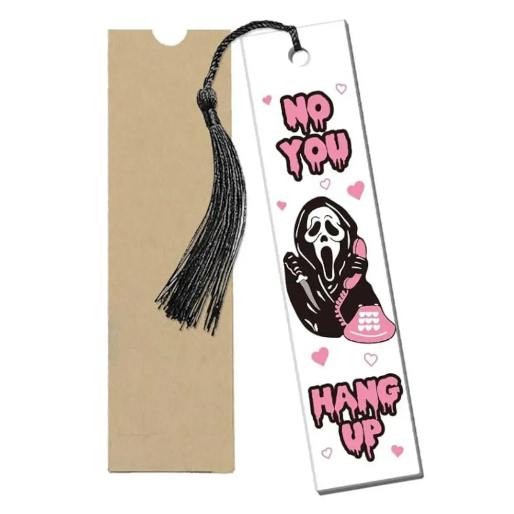 Transparente Halloween Bookmarks, página titular, suporte de livros, claro, retângulo, acrílico quadrado, decoração do Dia das Bruxas, 5pcs