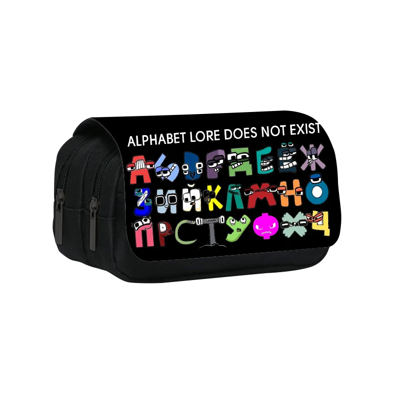 Double-Layer Pencil Case 22cm/8.7inch Game Alphabet Lore School Pen Bag for Student Large Storage Students Pencil Box School Gif