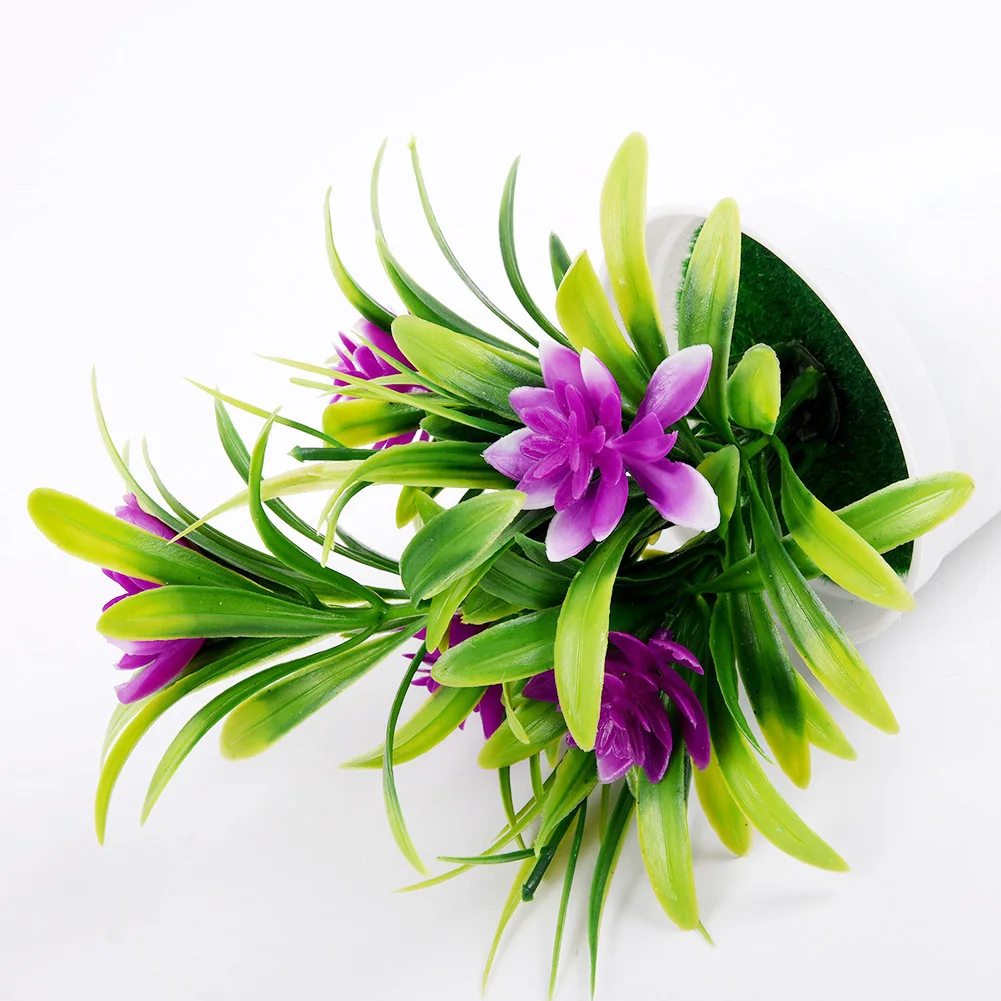 Decorative Bonsai Set with 5 Silk Lotus Flowers Designed for Table Shelf Mantel or Counter Display in Multiple Environments