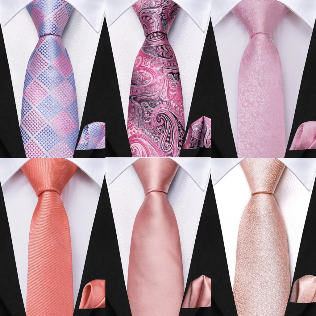 Hi-Tie Peach Pink Solid Paisley Boys Girls Childrens Tie Students Kids Stage Performance Costume Uniform Necktie 120*6CM
