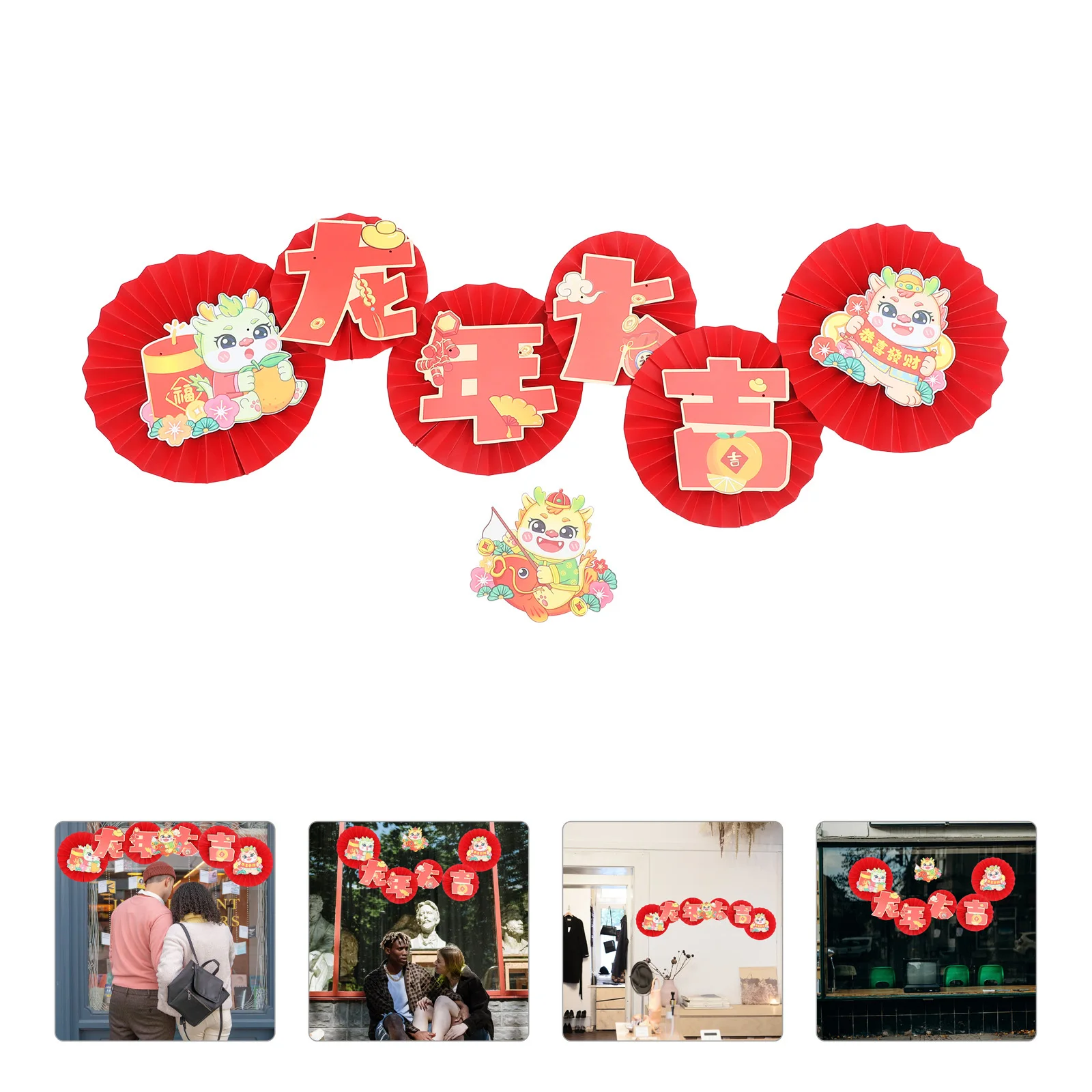 السنة الصينية الجديدة ورقة مروحة زينة مهرجان الربيع حفلة معلقة المشجعين قابلة لإعادة الاستخدام المؤثرات البصرية تجميع المنزل الدعائم