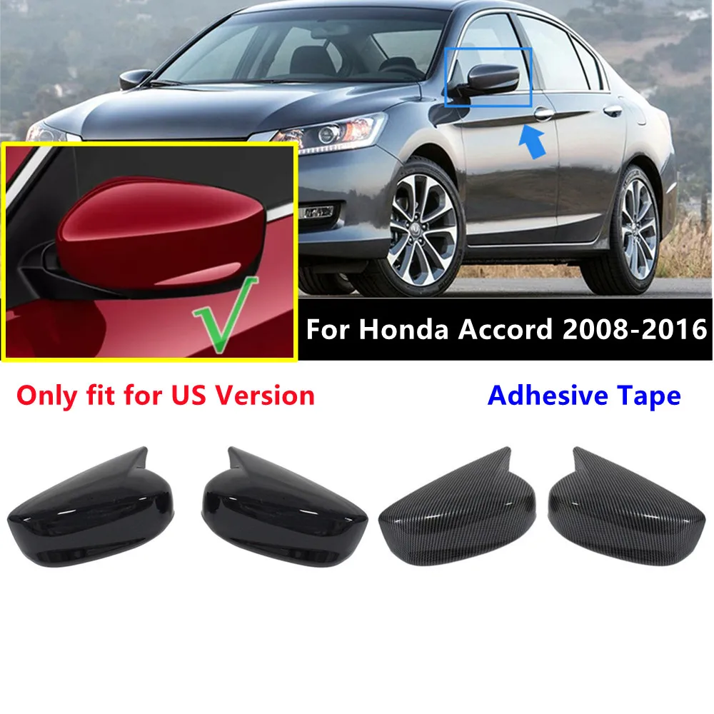 

2PCS For Honda Accord 2008-2013 US Version Rearview Side Mirror Cover Wing Cap Exterior Door Rear View Trim Car Decoration