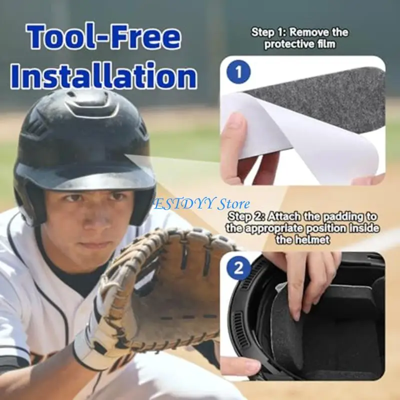 

G6DE Standard Baseball Helmet Replacement Liners Pad Padding Moisture Wicking Foam Padding For Enhances Impacts Protections