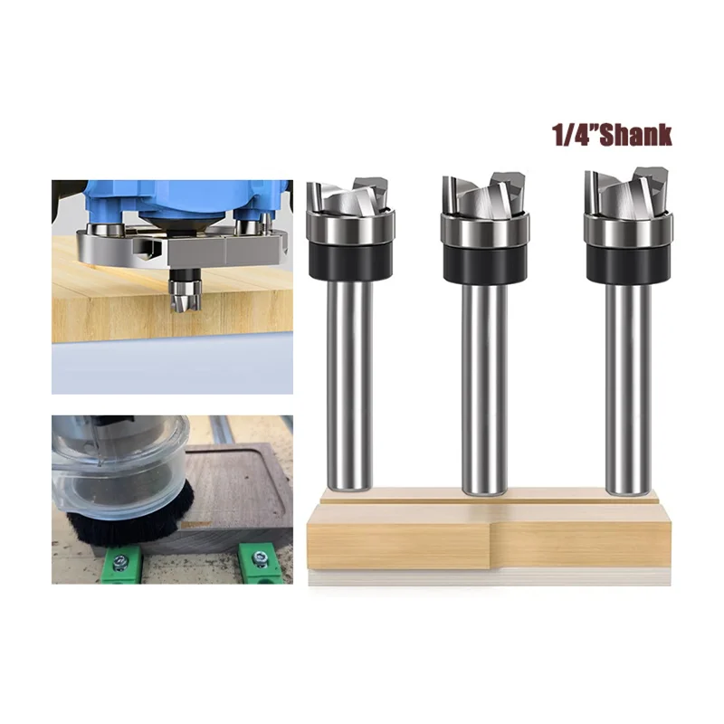 Three edge flat end milling cutter, made of tungsten steel material for trimming grooves, used for woodworking milling cutters