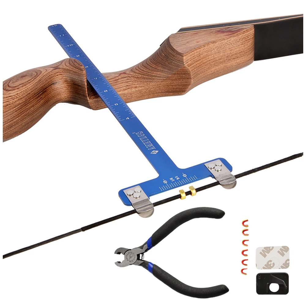 T Shape Archery Bow Square Recurve Bow Tuning Tool with Copper Buckle Pliers Arrow Rest for Hunting Shooting Practice Aid